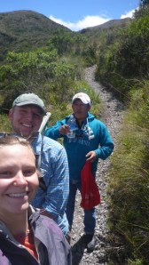 Us with Luis on our hike at Lago Cuicocha